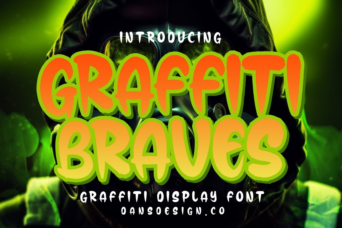 Ejemplo de fuente Graffiti Braves Regular