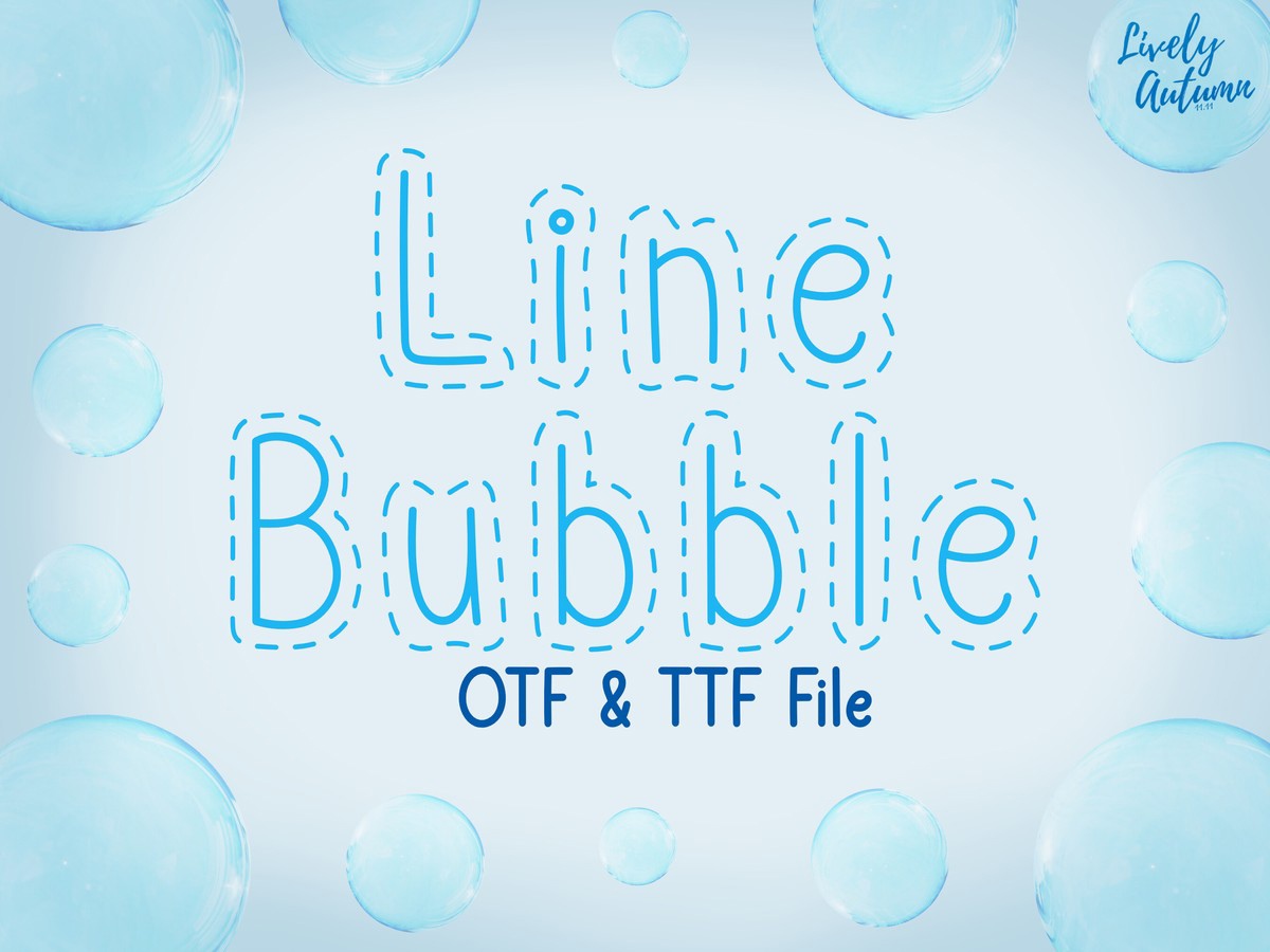 Ejemplo de fuente Line Bubble Regular