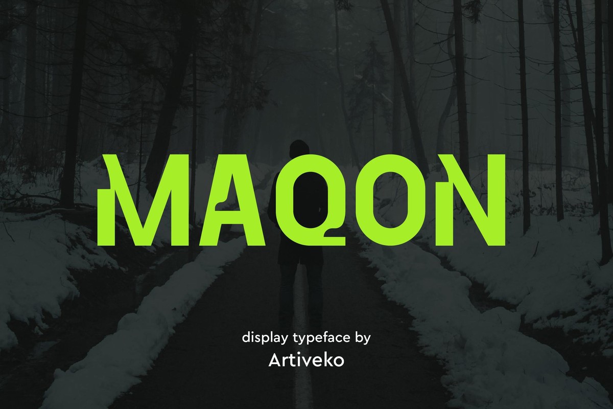 Ejemplo de fuente Maqon Italic