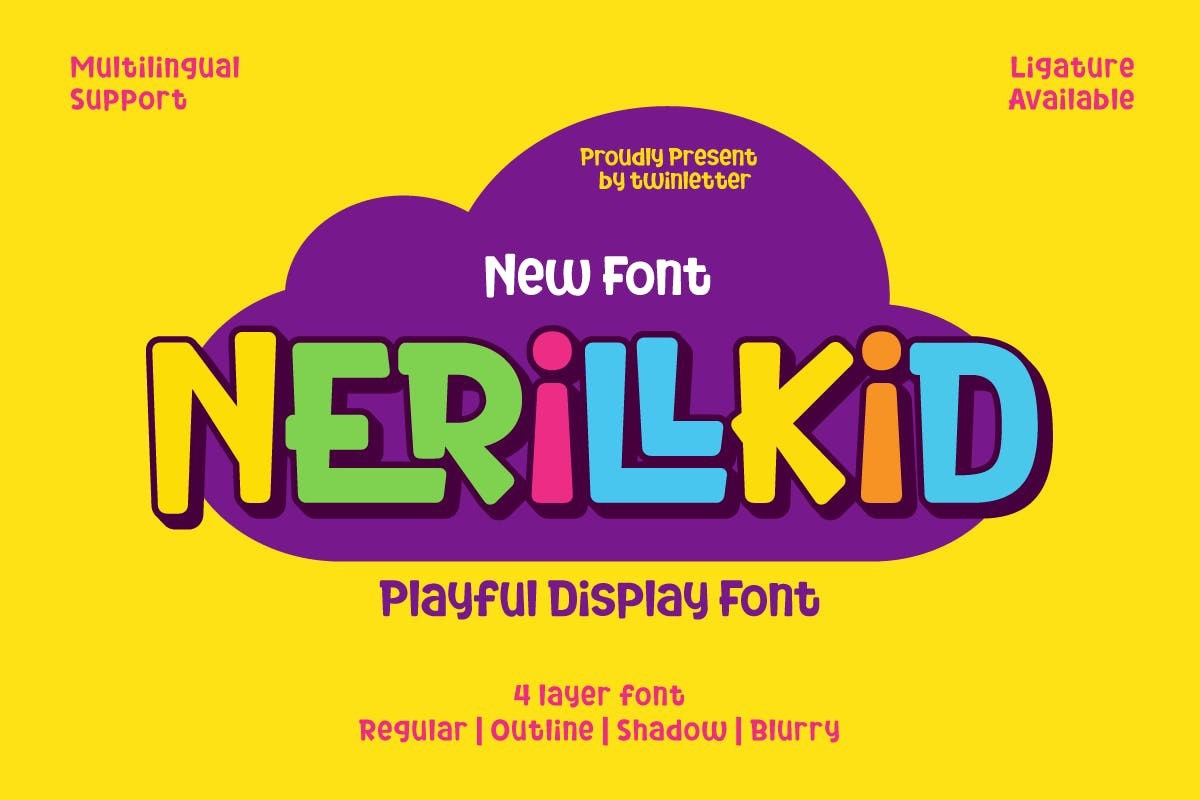 Ejemplo de fuente Nerillkid Outline