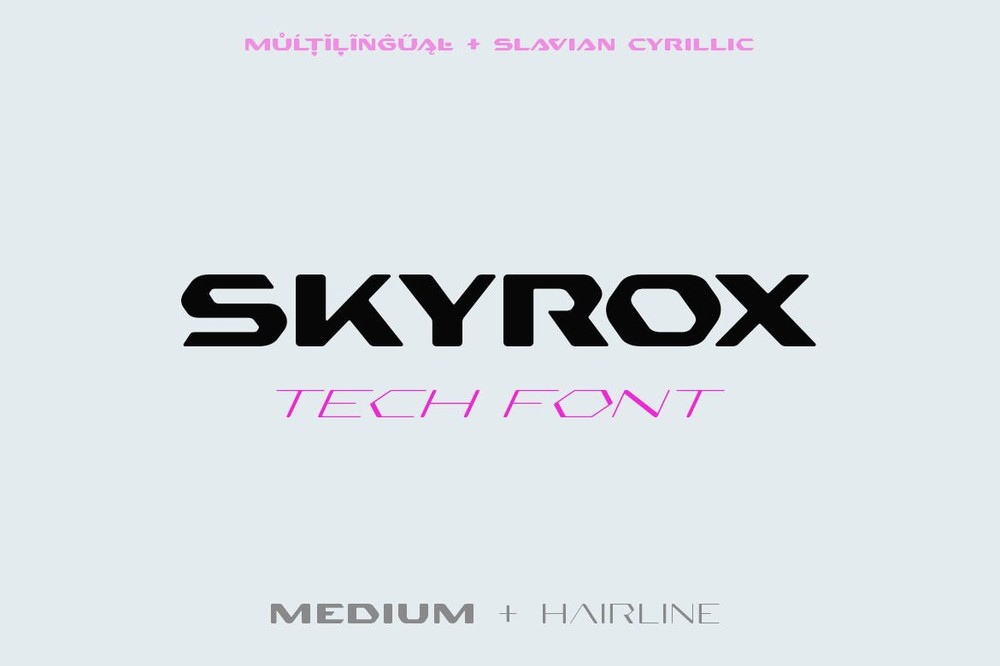 Ejemplo de fuente Skyrox Medium Condensed