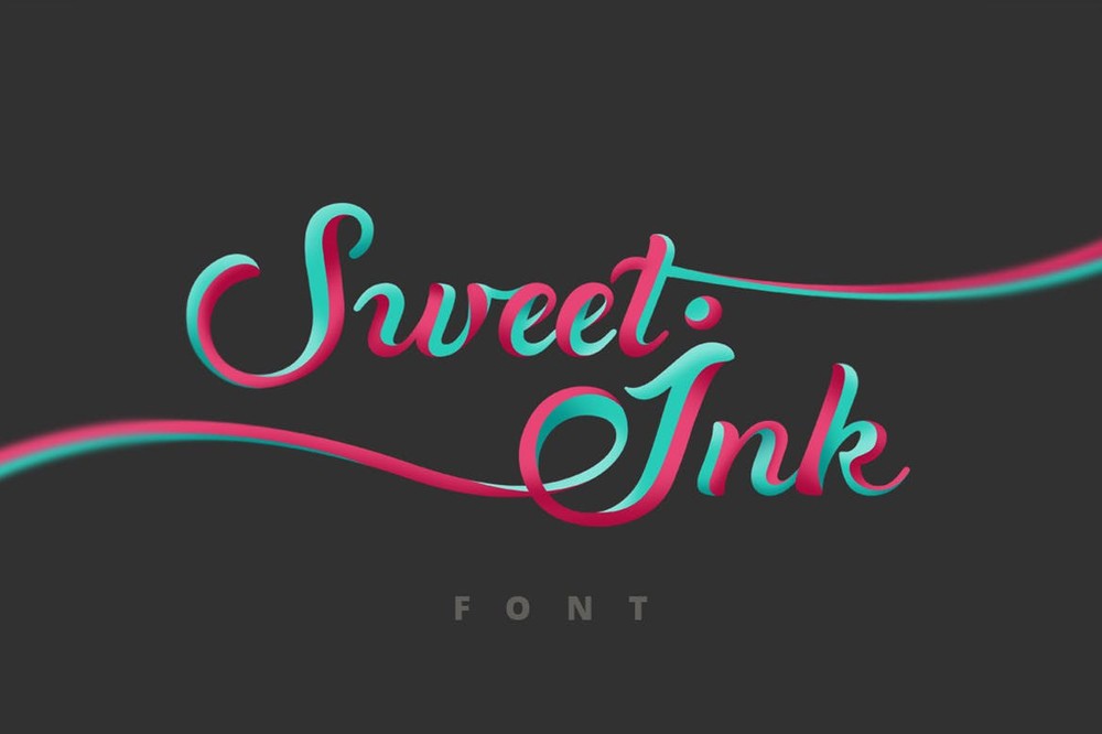 Ejemplo de fuente Sweet Ink