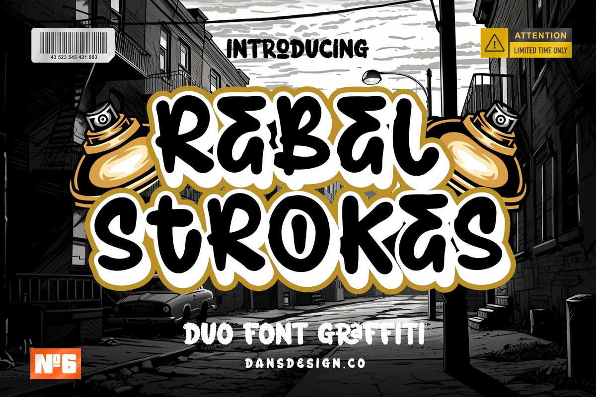 Ejemplo de fuente Rebel Strokes Regular