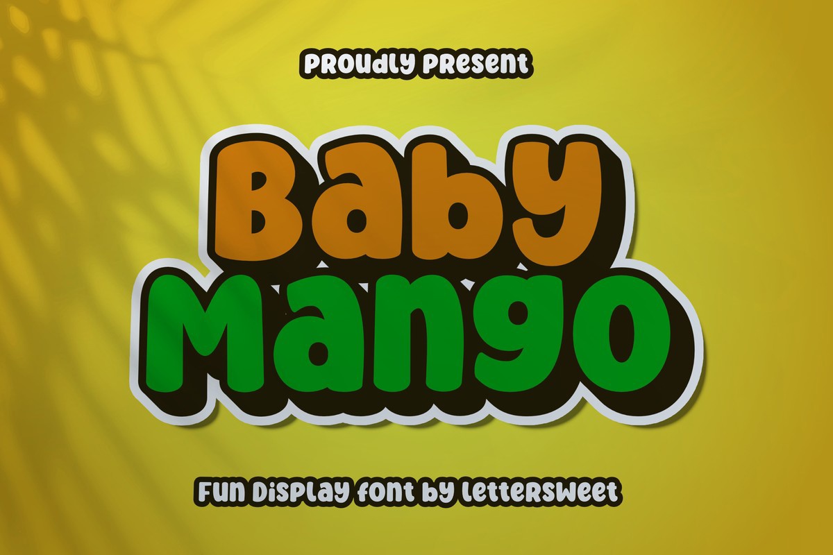 Ejemplo de fuente Baby Mango Regular