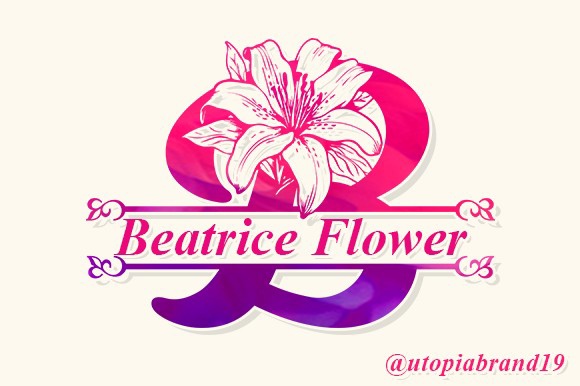 Ejemplo de fuente Beatrice Flower Regular