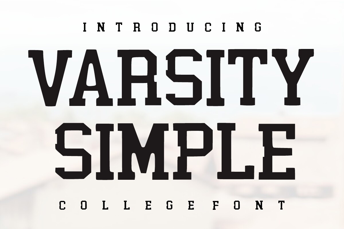 Ejemplo de fuente Varsity Simple Regular