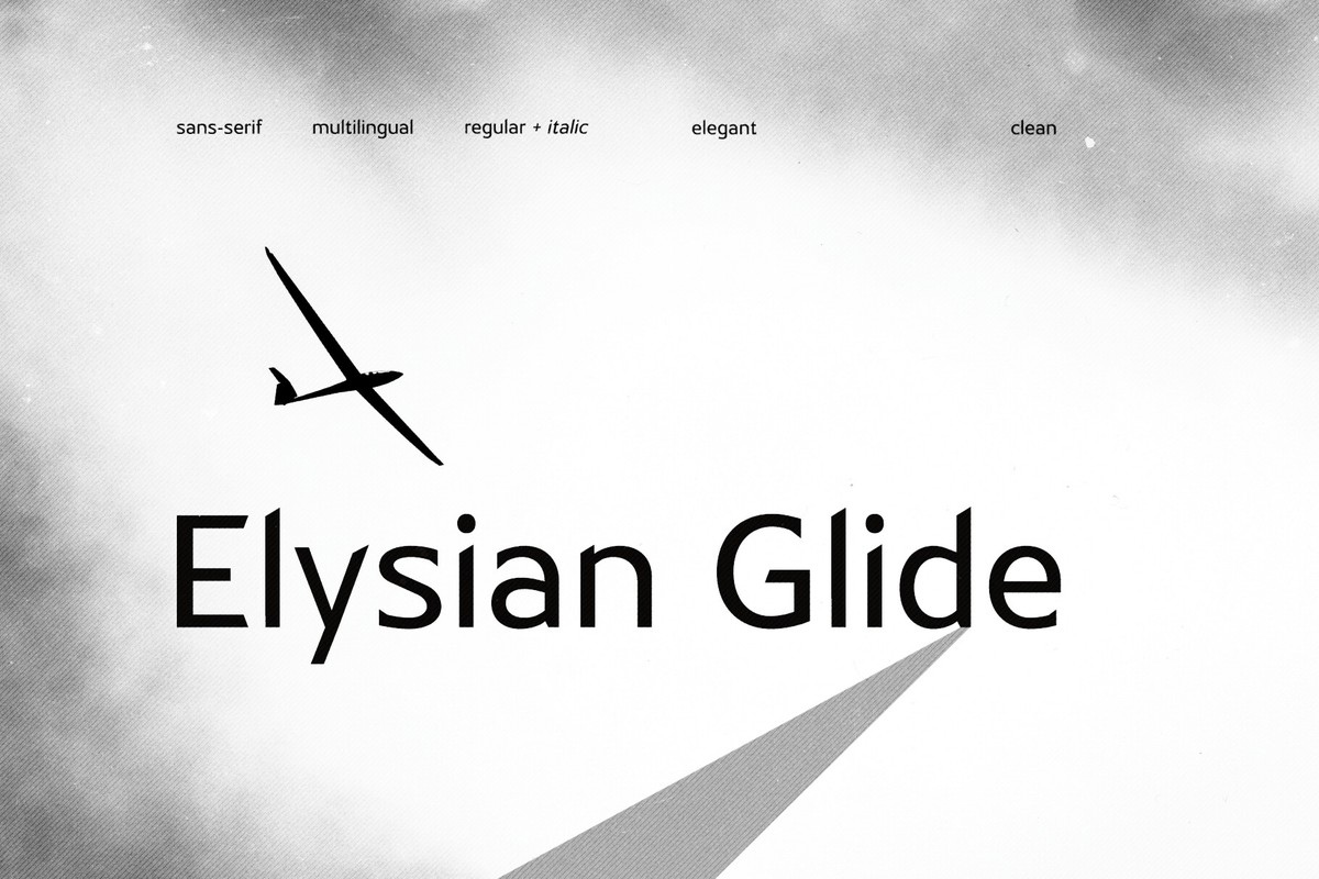 Ejemplo de fuente Elysian Glide Italic