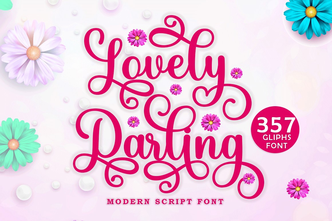 Ejemplo de fuente Lovely Darling Script