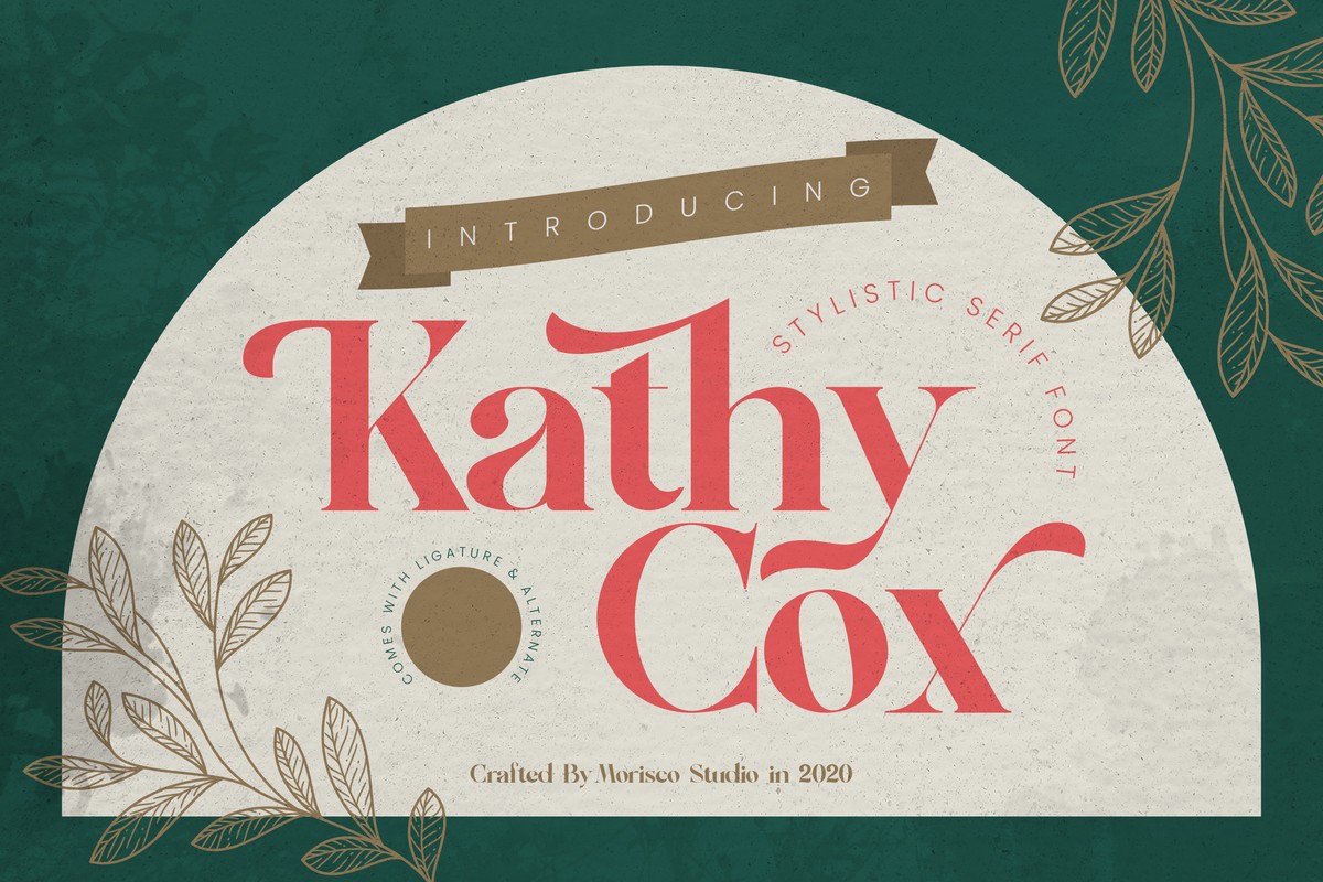 Ejemplo de fuente Kathy Cox Regular