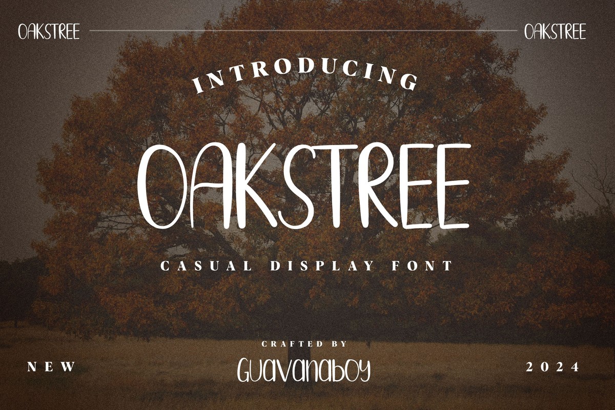 Ejemplo de fuente Oakstree Regular