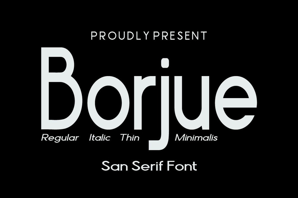 Ejemplo de fuente Borjue Italic