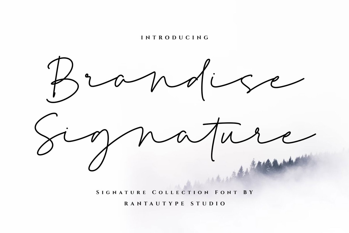 Ejemplo de fuente Brandise Signature Regular