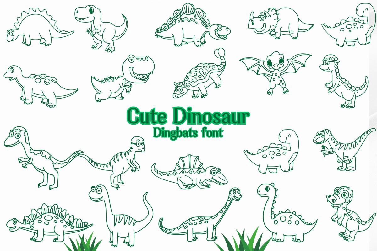 Ejemplo de fuente Cute Dinosaur Regular