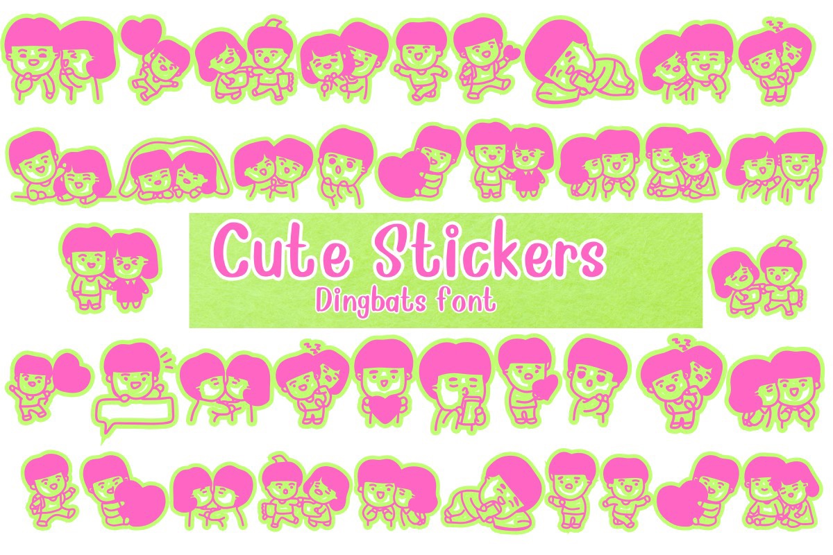 Ejemplo de fuente Cute Stickers Regular