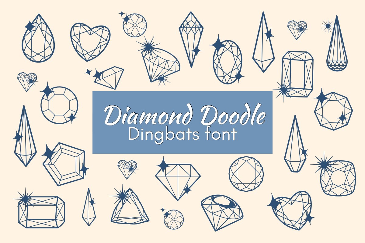 Ejemplo de fuente Diamond Doodle