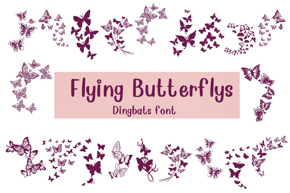 Ejemplo de fuente Flying Butterflies Regular