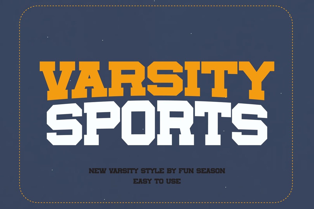 Ejemplo de fuente Varsity Sports