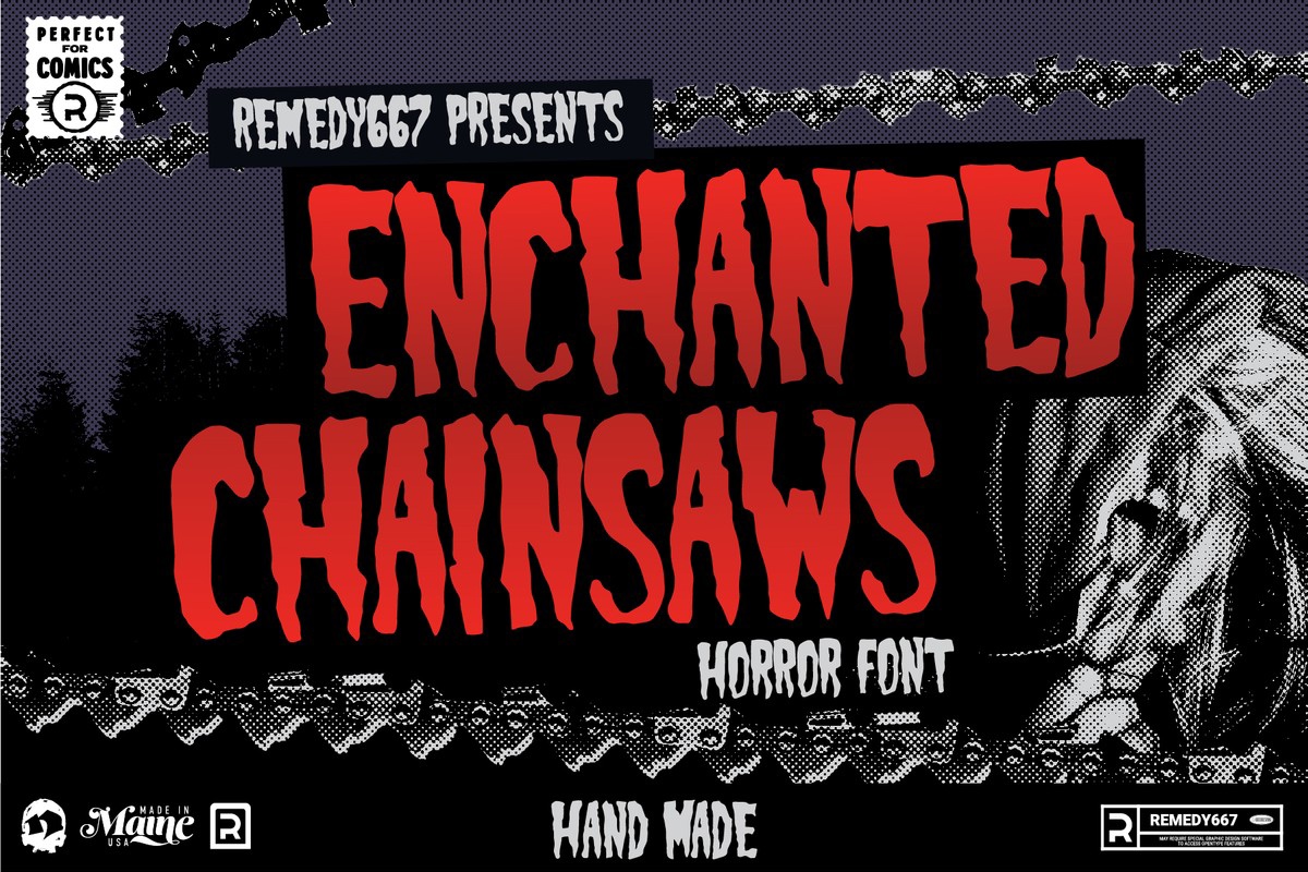 Ejemplo de fuente Enchanted Chainsaws