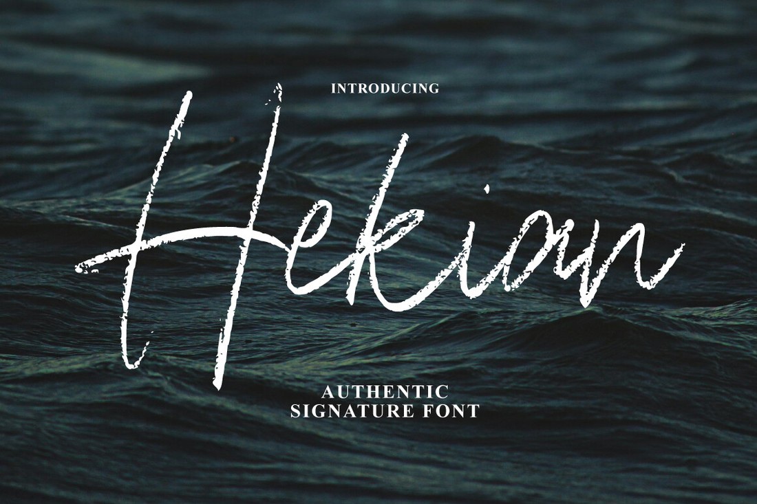 Ejemplo de fuente Hekian Signature Brush