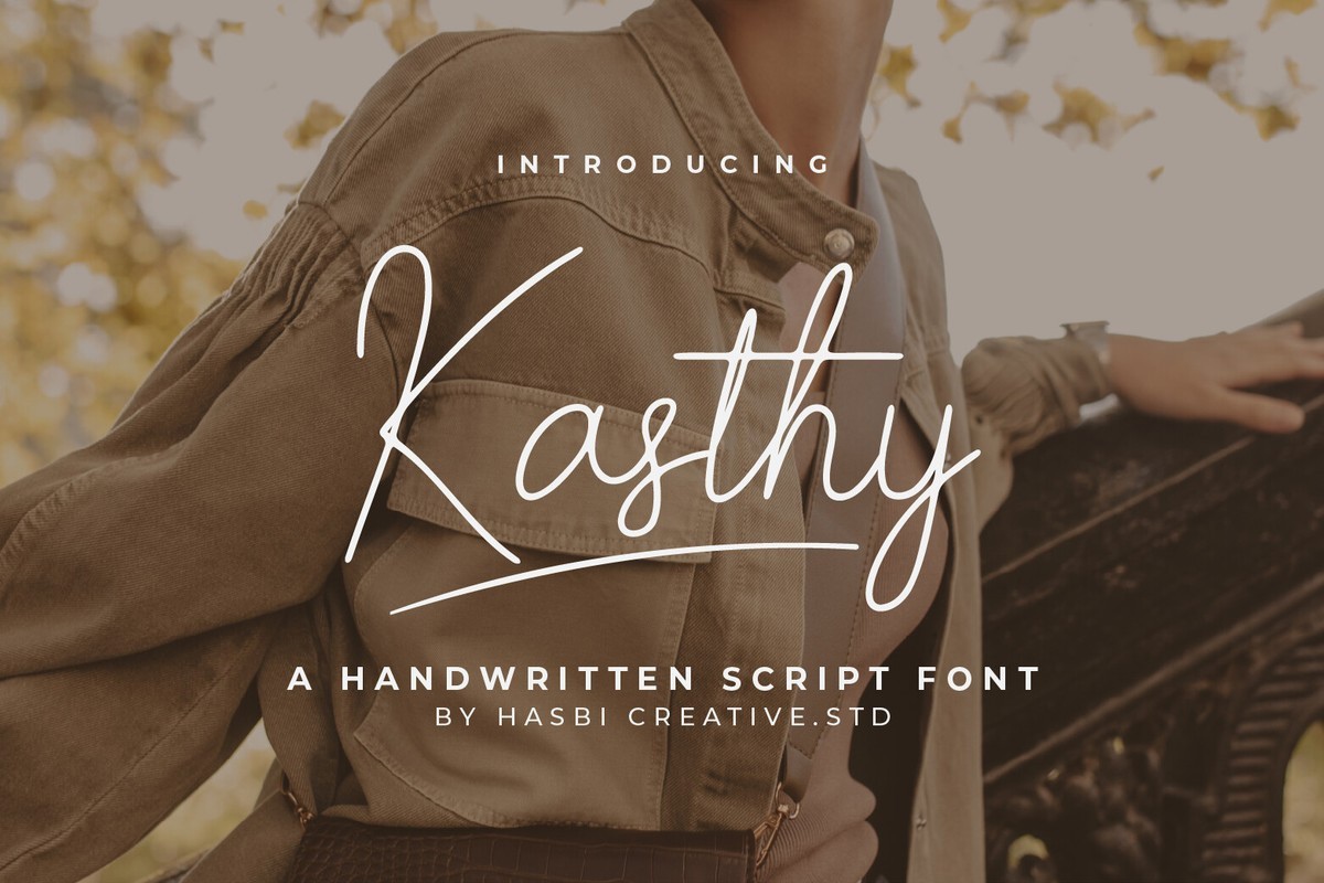 Ejemplo de fuente Kasthy Script Regular