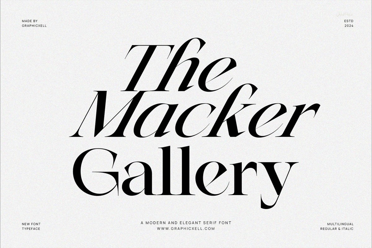 Ejemplo de fuente The Macker Gallery Regular