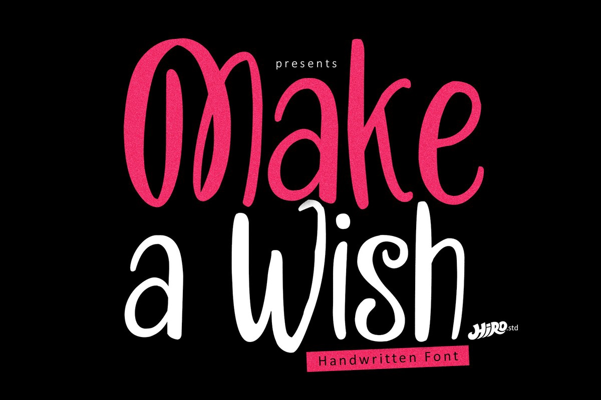 Ejemplo de fuente Make a Wish Regular