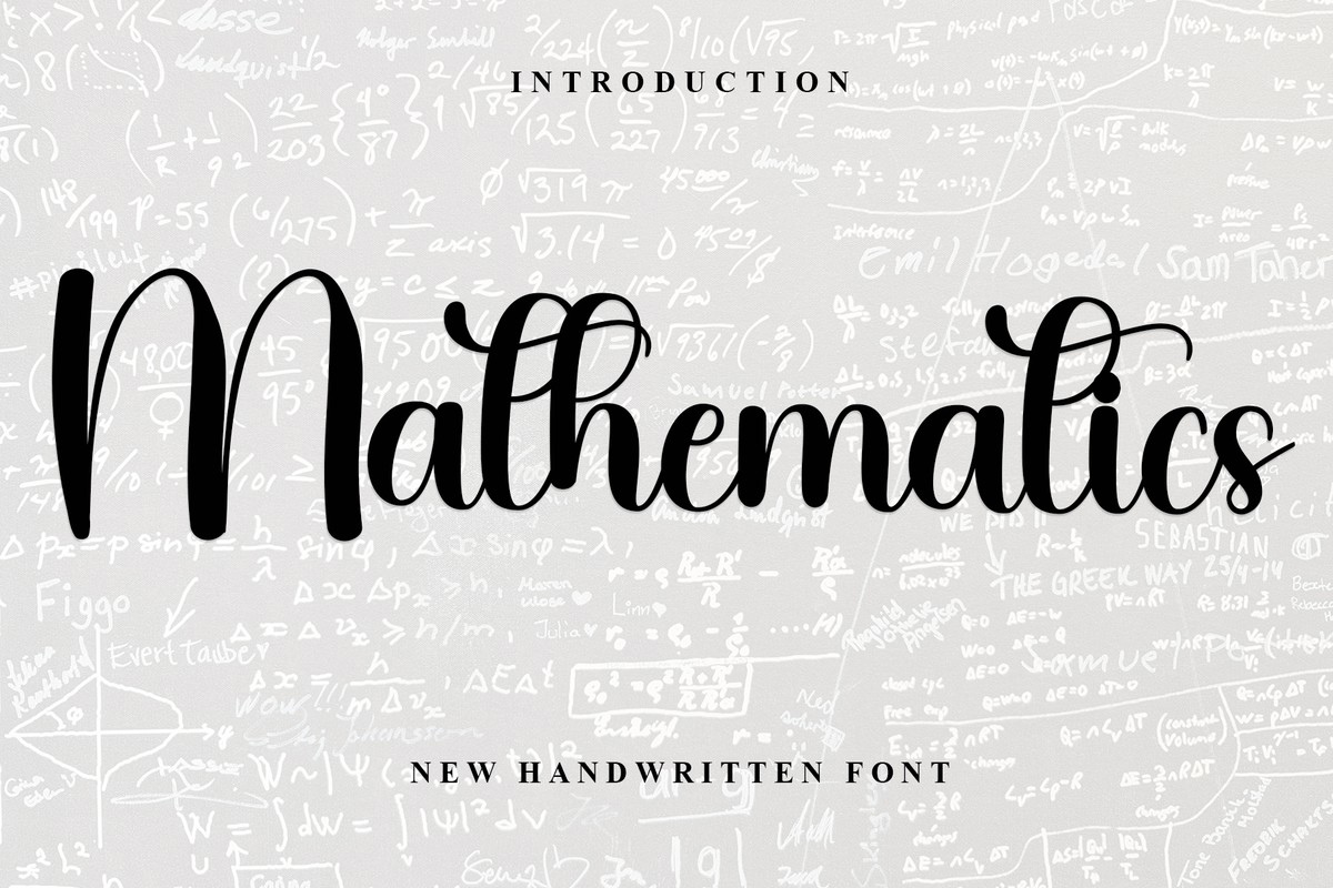 Ejemplo de fuente Mathematics Regular
