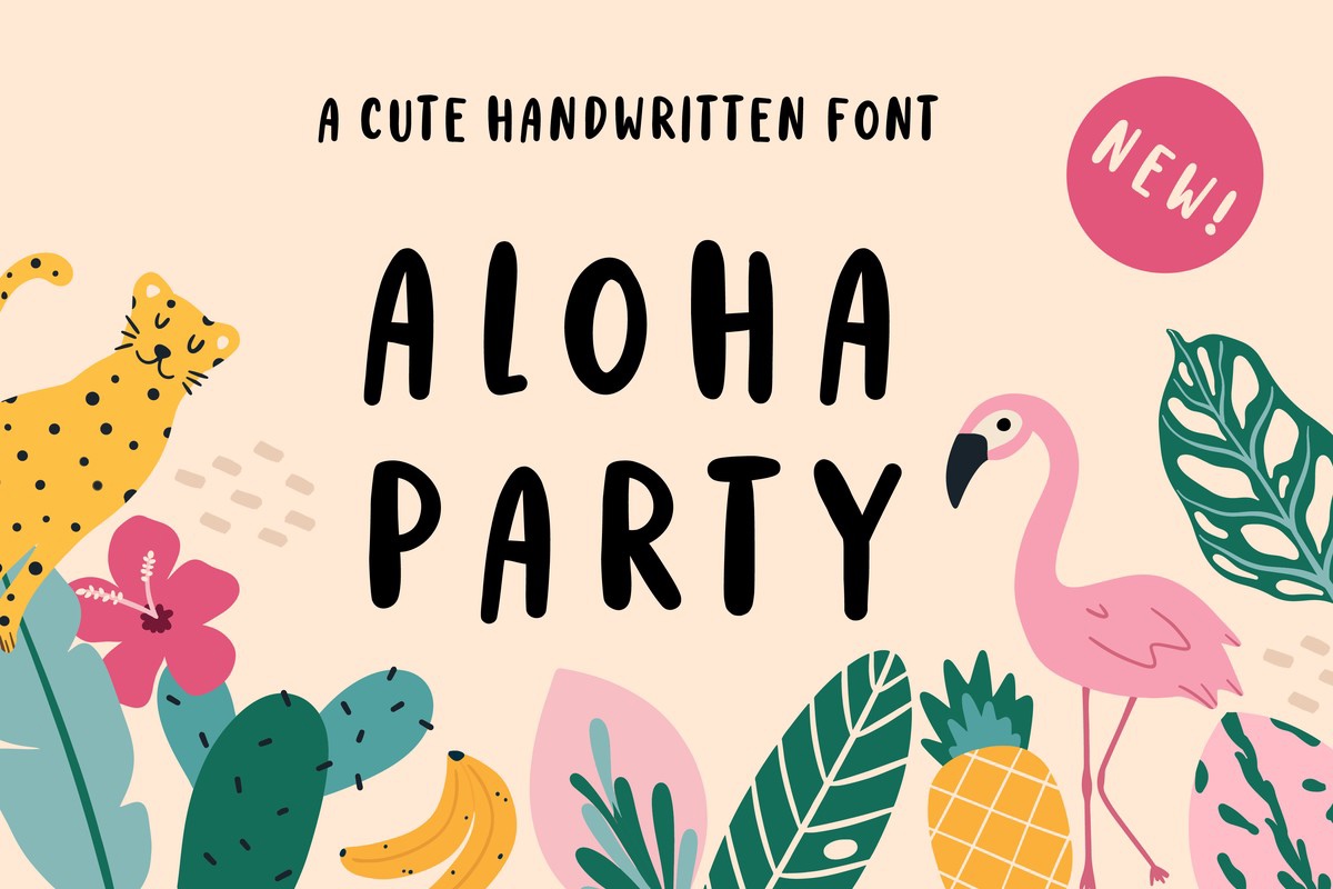 Ejemplo de fuente Aloha Party Regular