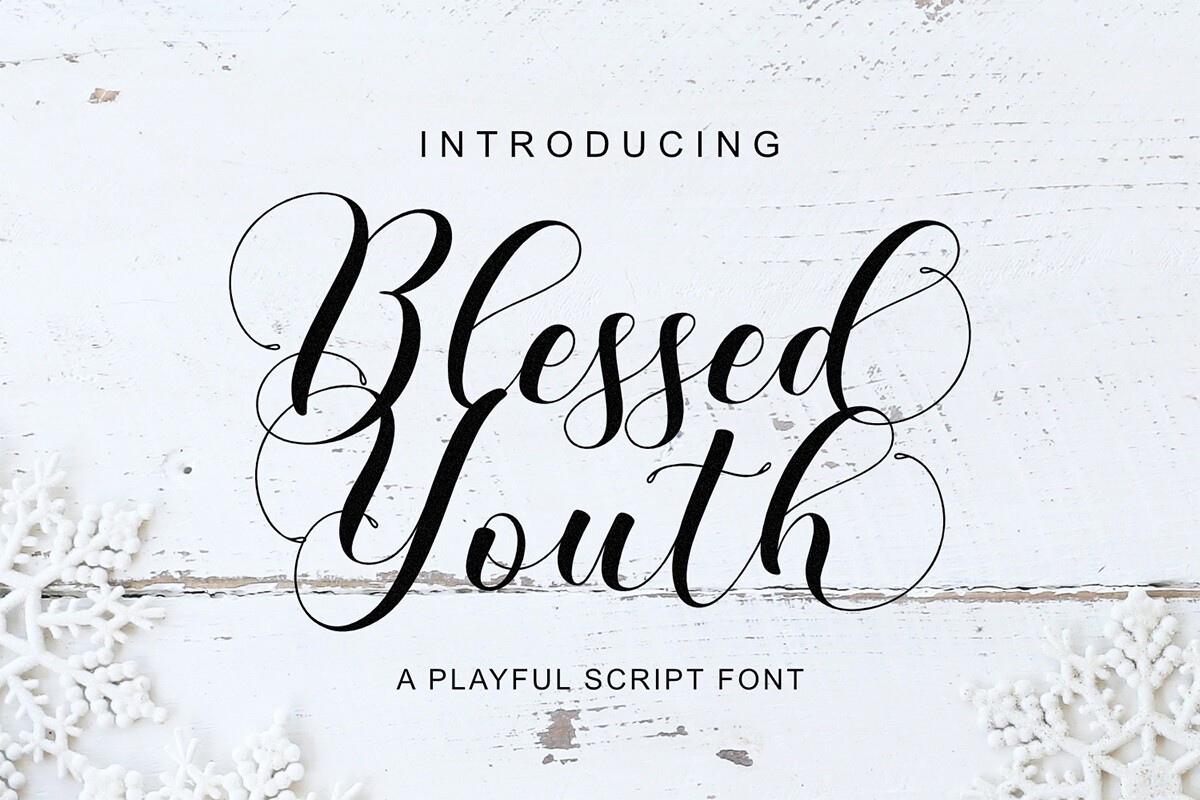 Ejemplo de fuente Blessed Youth Regular