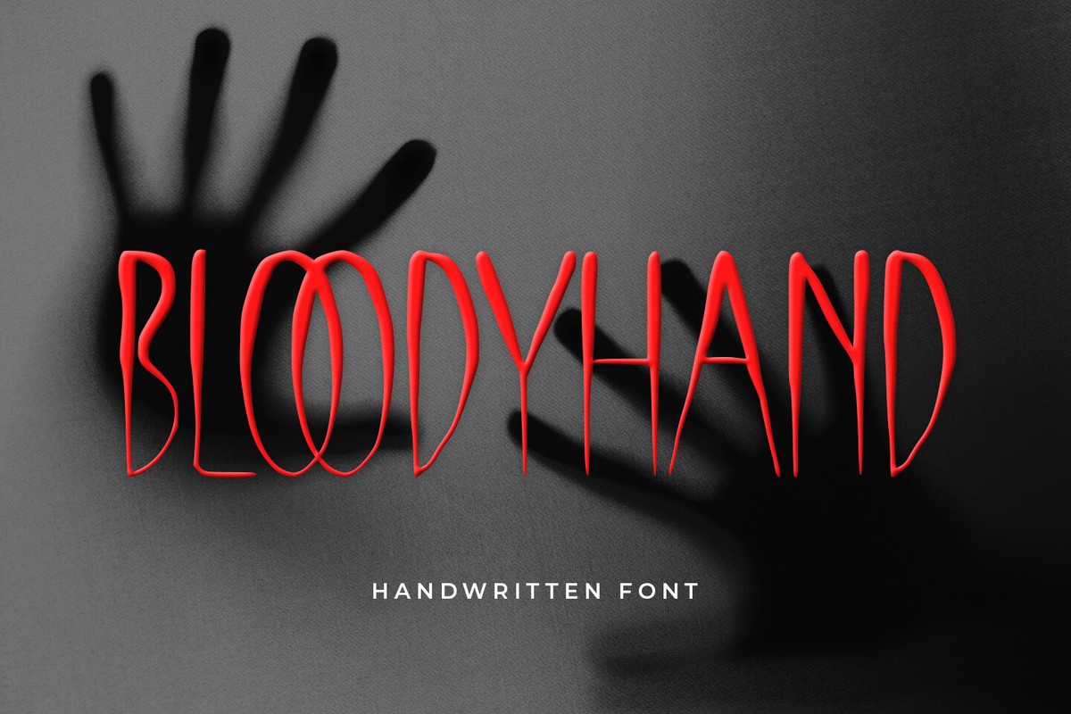 Ejemplo de fuente Bloody Hand Regular
