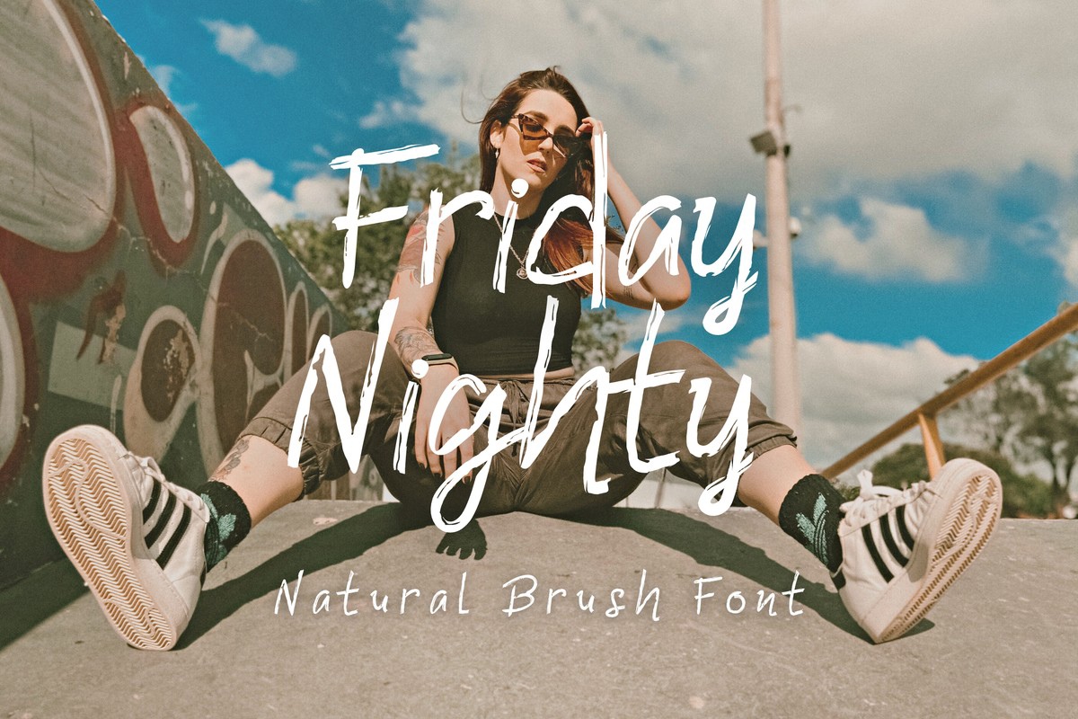 Ejemplo de fuente Friday Nighty Regular