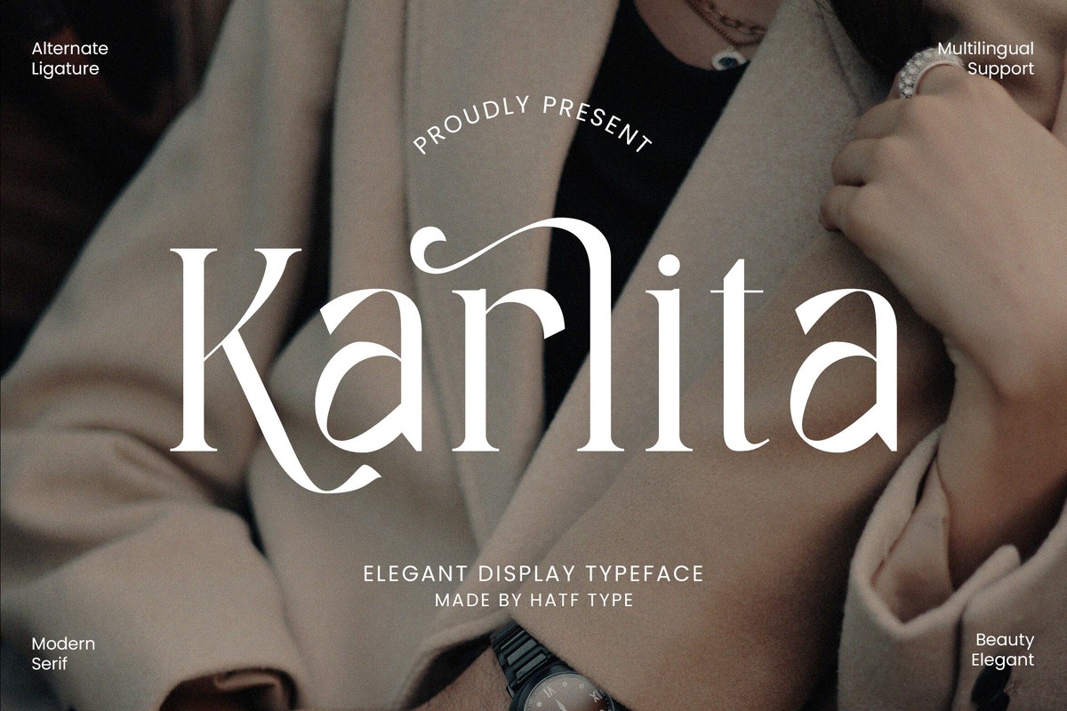 Ejemplo de fuente Karlita Regular