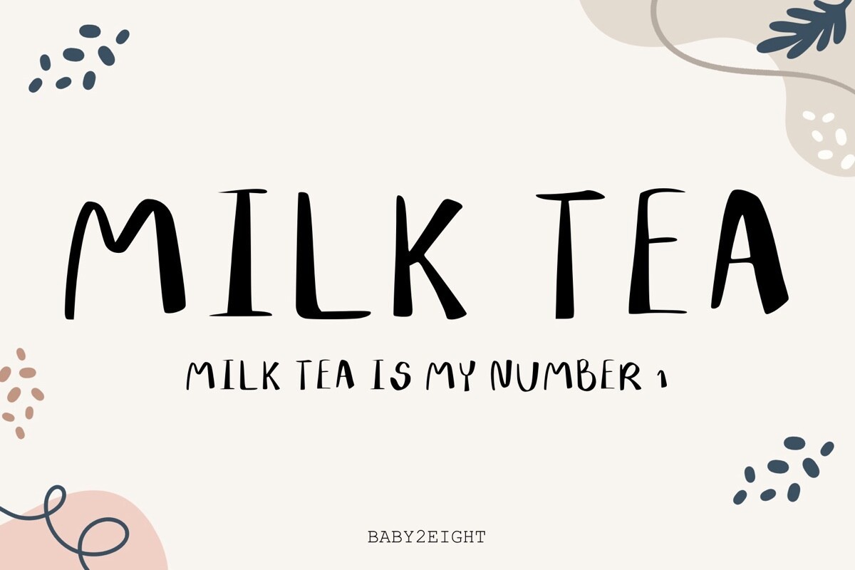 Ejemplo de fuente B2E Milk Tea Regular