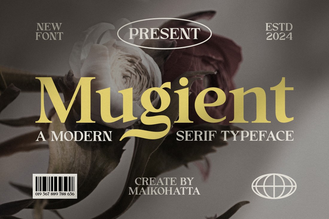 Ejemplo de fuente Mugient Regular