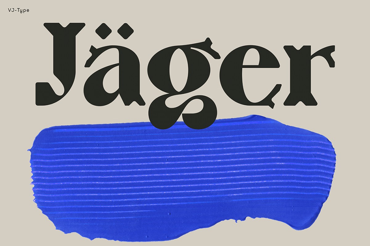 Ejemplo de fuente VJ Jager Bold
