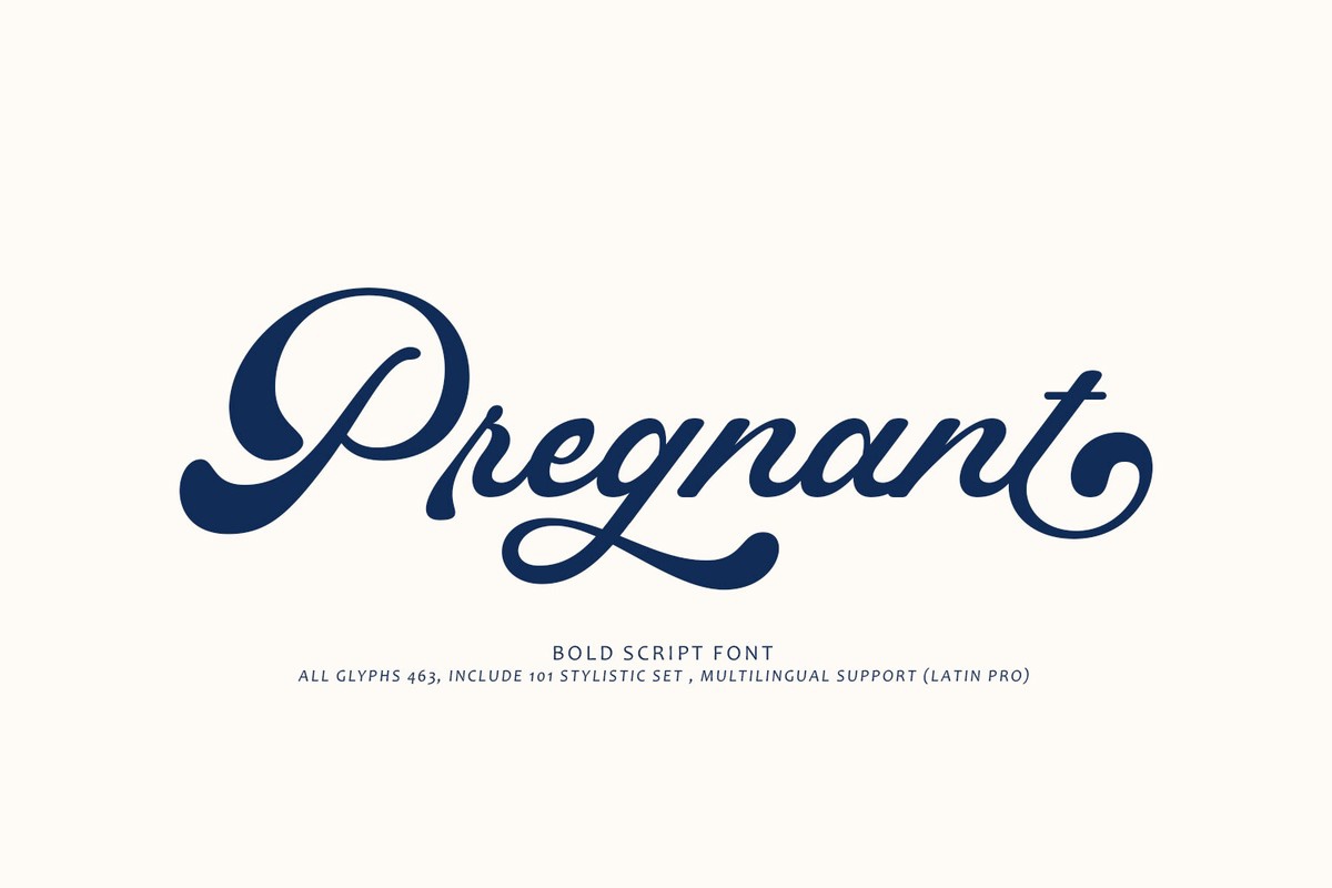 Ejemplo de fuente Pregnant Regular