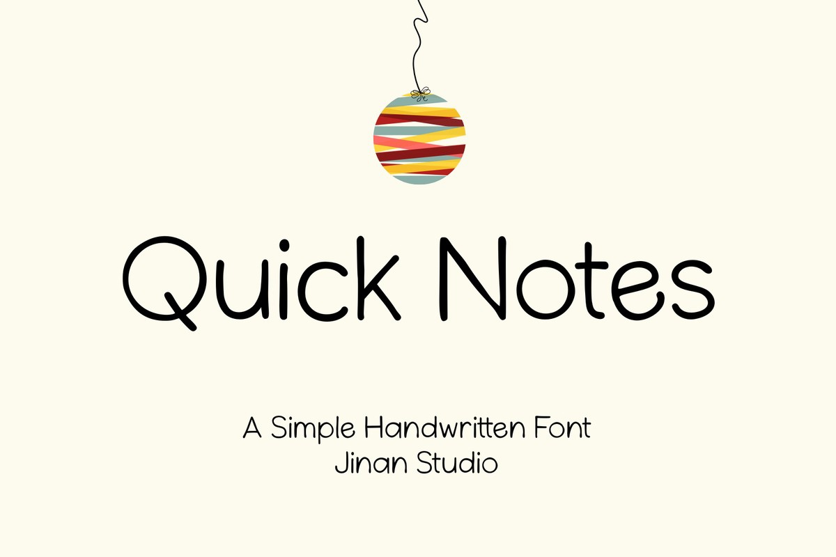 Ejemplo de fuente Quick Notes Regular
