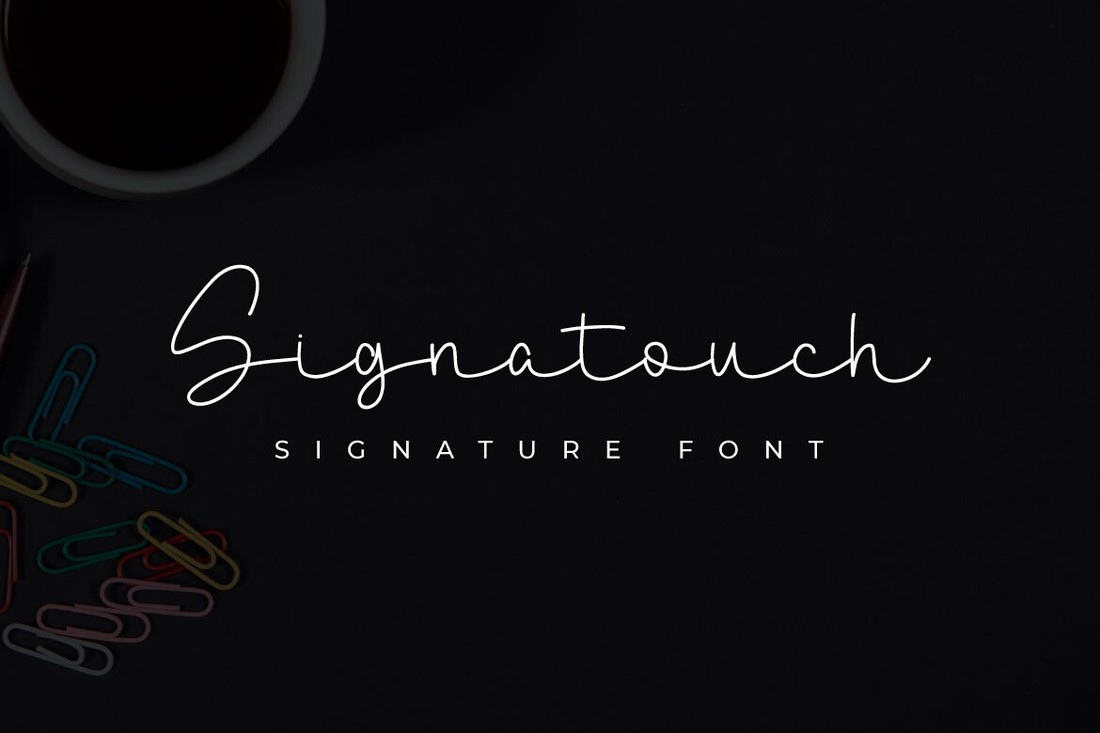 Ejemplo de fuente Signatouch Regular