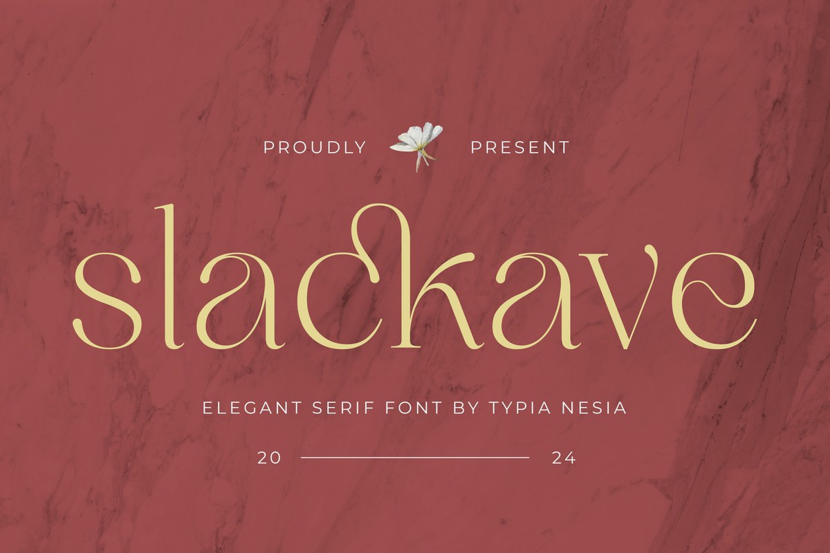 Ejemplo de fuente Slackave Regular