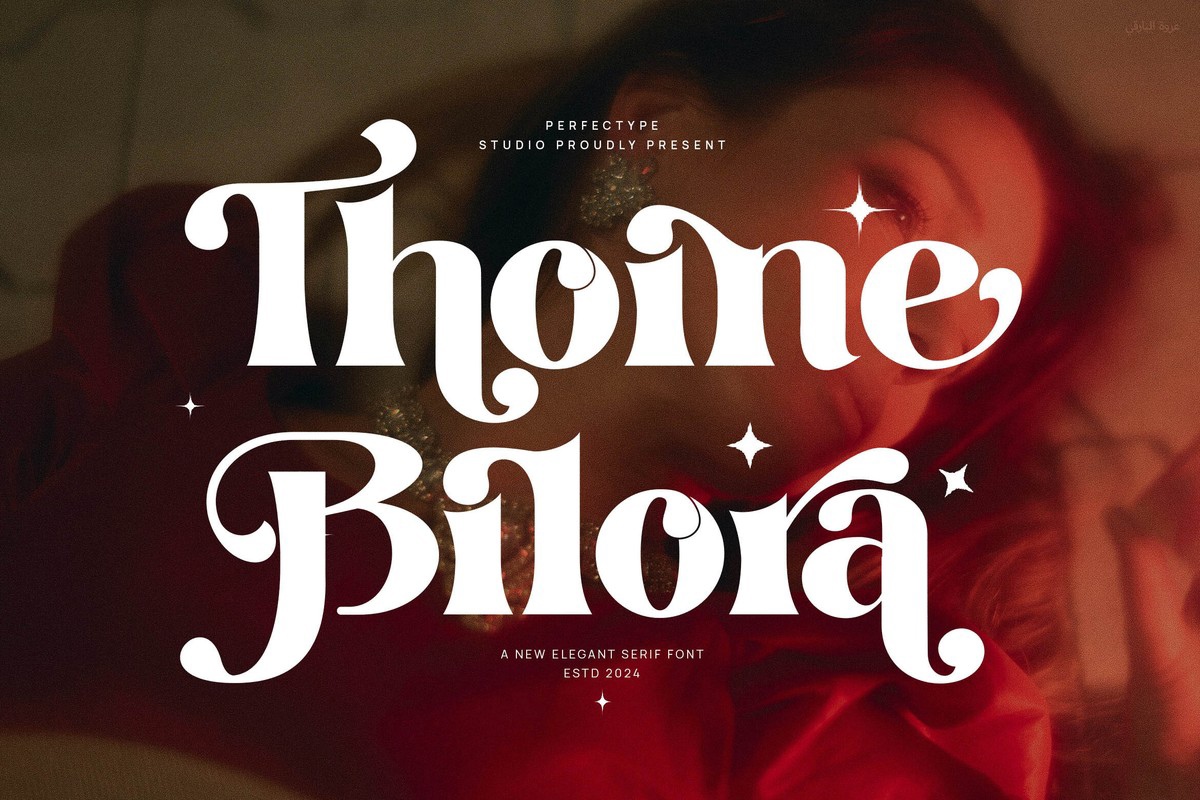 Ejemplo de fuente Thoine Bilora Regular