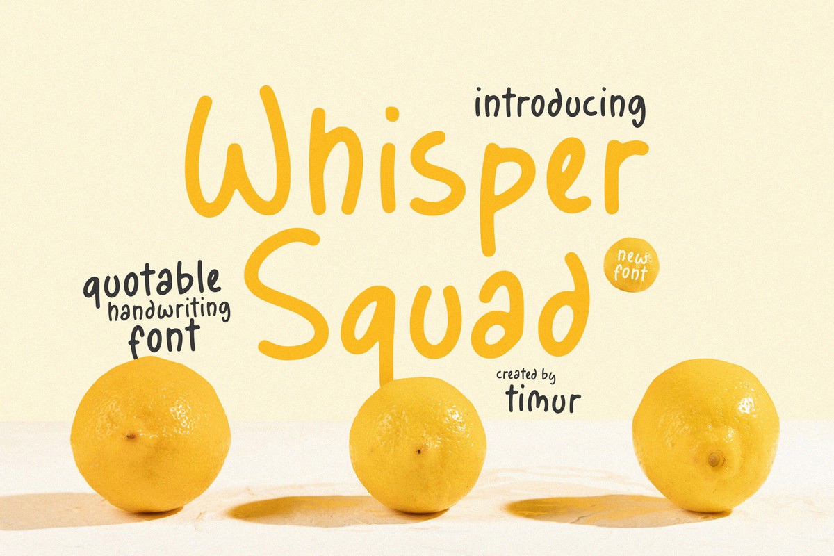Ejemplo de fuente Whisper Squad Regular