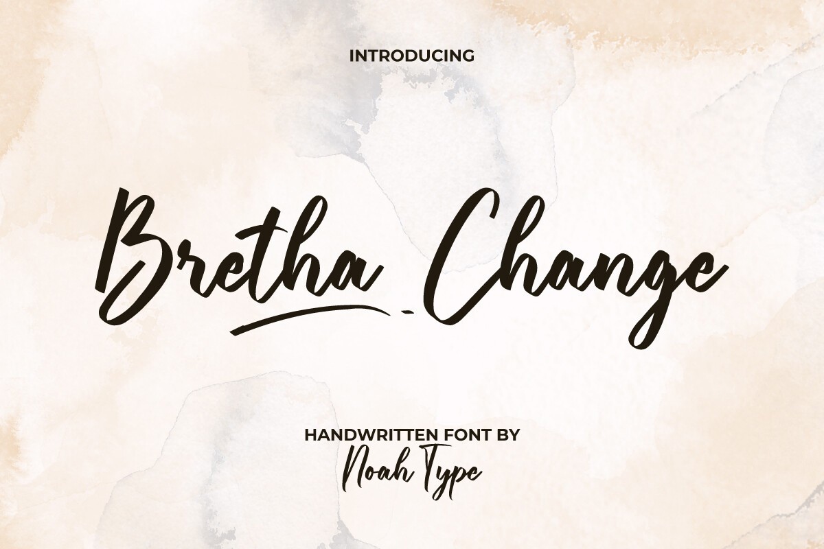 Ejemplo de fuente Bretha Change Regular