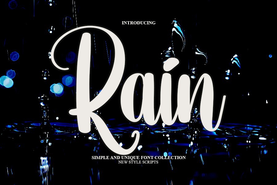 Ejemplo de fuente Rain Regular