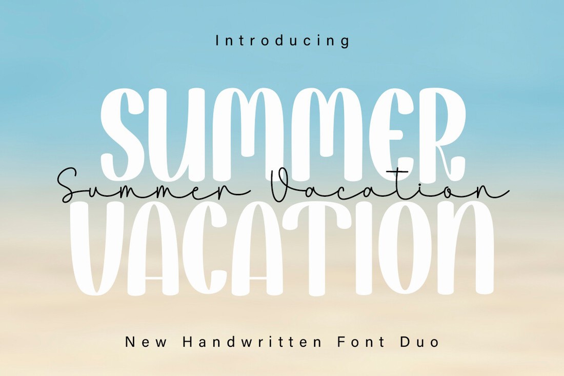Ejemplo de fuente Summer Vacation Font Duo Regular