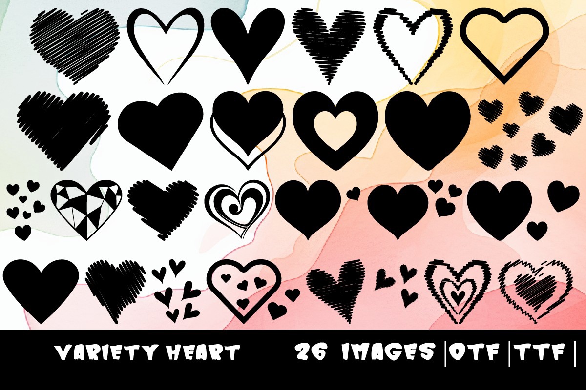 Ejemplo de fuente Variety Heart Regular