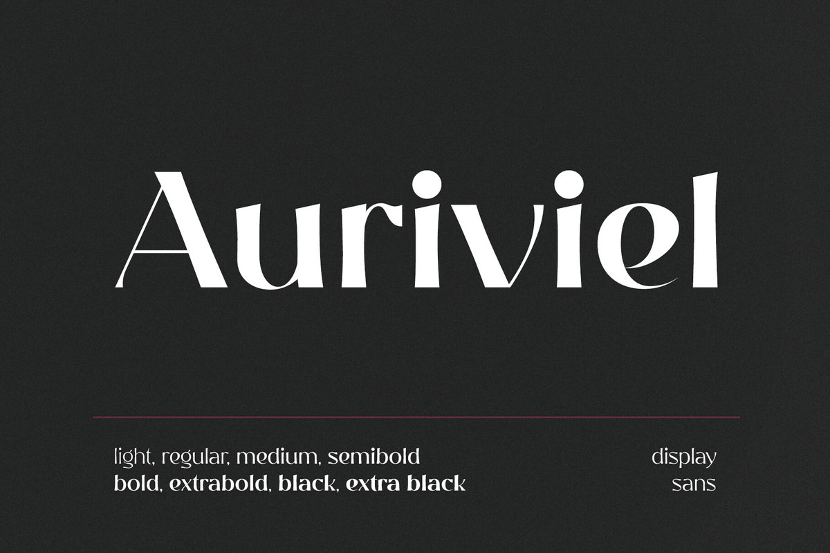 Ejemplo de fuente Auriviel Regular