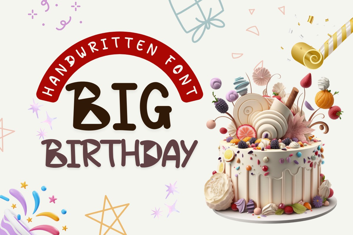 Ejemplo de fuente Big Birthday Regular