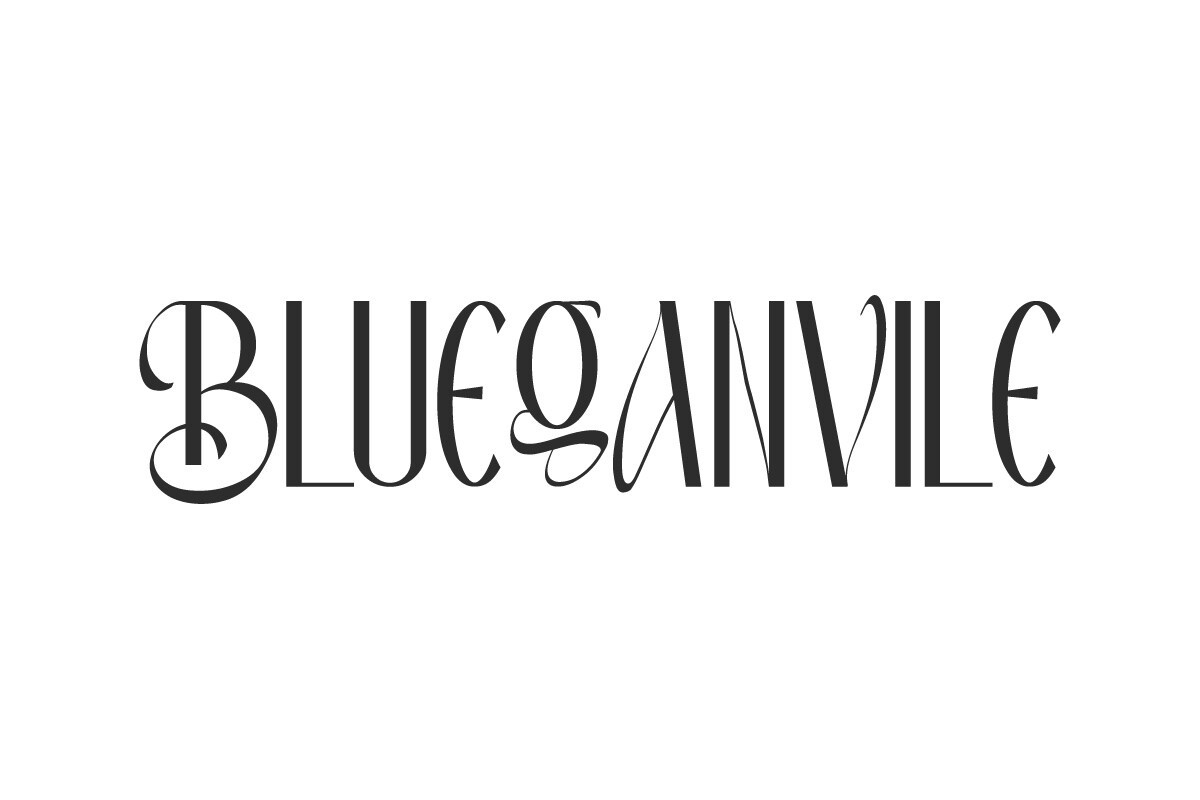 Ejemplo de fuente Blueganvile Regular