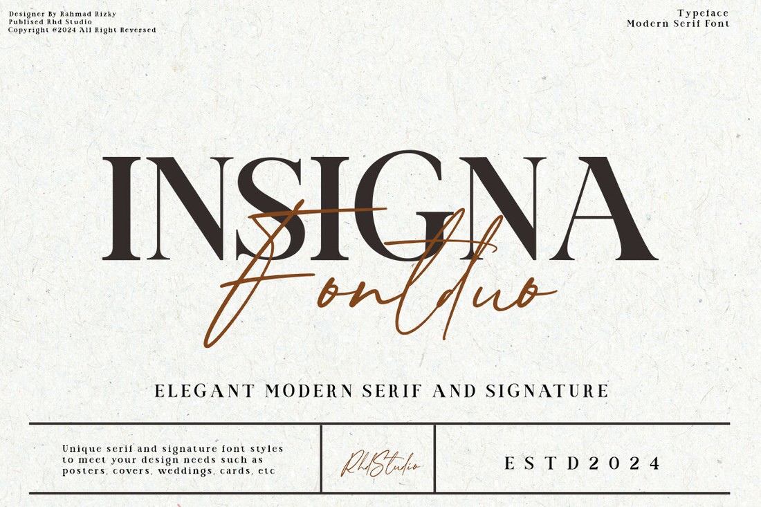 Ejemplo de fuente Insigna Regular