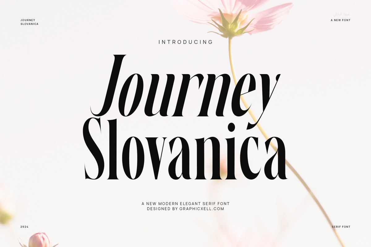 Ejemplo de fuente Journey Slovanika Regular